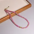Elegante collana boho fatta a mano con pietre naturali rosa e distanziatori dorati - Rodocrosite Rossa Ottimizzata