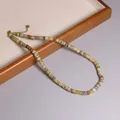 Collana bohémien artigianale in pietre naturali con catena dorata regolabile - Agata Crazy Lace