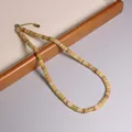 Collana boho regolabile con perle in pietra naturale toni terra e distanziali dorati - Avventurina Gialla