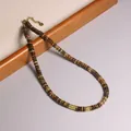 Collana fatta a mano con pietre naturali occhio di tigre e catena dorata regolabile - Occhio di tigre