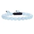 Detail van een 8mm lichtblauwe natuurlijke kristallen kralenarmband verstelbaar. - Aquamarijn