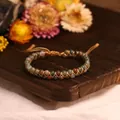 Handgefertigtes zweilagiges Armband aus indischem Achat mit 4 mm Natursteinen gewickelt - Indischer Achat