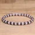 Bohemian pink emperor stone cylinder beads with hematite spacers elastic stretch bracelet - Rose Quartz Style (45)