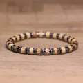 Men's bohemian emperor stone bracelet featuring dark hematite spacer beads on elastic cord - Picture Jasper Style (26)