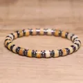 Imperial jasper and hematite stone spacer bead elastic stretch bracelet boho jewelry - Yellow Aventurine Style (50)