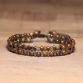 Handmade double-layer tiger eye and hematite stone beaded bracelet for men and women - Double-Layer Tiger Eye
