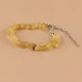 Natuurlijke onregelmatige gele edelsteen armband met zilveren karabijnsluiting set - Citrien