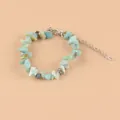 Bracelet en pierres naturelles irrégulières bleu clair avec fermoir mousqueton - Amazon