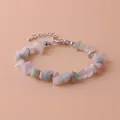 Bracelet en pierres naturelles irrégulières multicolores avec chaîne d'extension réglable - Morganite