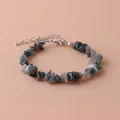 Bracelet en pierres naturelles concassées pour femmes avec chaîne d'extension - Agate Indienne