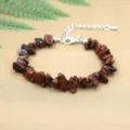 Natural irregular brown jasper stone shard bracelet with adjustable lobster clasp - Mahogany Obsidian