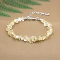 Natural citrine crystal irregular chip bracelet with an adjustable lobster clasp extender - Citrine