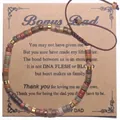 Bracelet fait main en pierre de Picasso naturelle coffret cadeau Bonus Dad sur carte - Papa Bonus-01 (Thème Beau-père Pierre de Picasso)