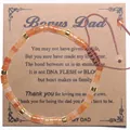 Bracelet fait main en pierre naturelle orange pour beau-père avec carte de message - Papa Bonus-03 (Thème Beau-père Pierre Orange Brune)