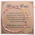 Bracelet en pierre naturelle Picasso rose fait main avec carte message Bonus Dad - Papa Bonus-04 (Thème Beau-père Pierre Rose)