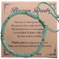 Bracelet fait main en pierre naturelle verte avec carte cadeau pour Bonus Dad - Papa Bonus-06 (Thème Beau-père Pierre Verte)