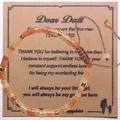 Bracelet en pierre naturelle Picasso fait main pour papa avec carte de message - Cher Papa-03 (Pierre Orange Jaune Beige)