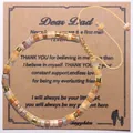 Bracelet en perles de pierre naturelle Picasso fait main avec carte cadeau pour papa. - Cher Père-2