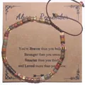 Bracelet en perles de jaspe Picasso fait main sur carte cadeau kraft avec citation inspirante - Souviens-toi Toujours-1