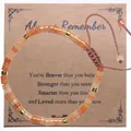 Bracelet tissé à la main en jaspe Picasso orange avec une carte cadeau inspirante. - Souviens-toi Toujours-3