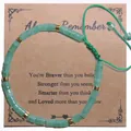 Bracelet fait main en pierre naturelle verte avec carte cadeau inspirante incluse. - Souviens-toi Toujours-6