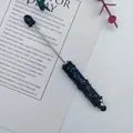 Elegant black star patterned dual-purpose touch pen stylus with a sleek silver metal shaft - 1.0mm Bullet Tip / Black (3)