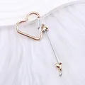 Elegant heart-shaped gold carabiner keychain with decorative heart beads backpack charm - Gold