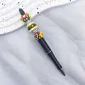 Christmas themed ballpoint pen with colorful handmade beads and sparkling crystal spacers - Matte Black (Zhishi Culture Christmas Magic Wand) / 1.0mm Bullet Tip