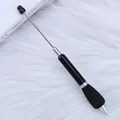 Black DIY beading ballpoint pen featuring a soft sponge grip and metal bead rod - Click Beaded Pen / Black
