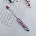 Sparkling star sequin beadable stylus pen with a dual-purpose metallic purple design - 1.0mm Bullet Tip / Rose Red (6)