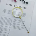 Elegant gold-plated 3X magnifying glass featuring a DIY customizable beading handle - Electroplated Yellow