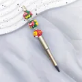 Festive Christmas-themed beaded ballpoint pen with cute mushroom and patterned beads - Matte Gold-Mushroom (Zhishi Culture Christmas Magic Wand) / 1.0mm Bullet Tip