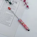 Shiny star-themed bead stylus pen with colorful glitter handle for touch screens - 1.0mm Bullet Tip / Orange (10)