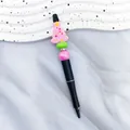 Creative Christmas beaded ballpoint pen featuring pink tree and colorful beads décor - Pink Christmas Tree (3-Black Barrel)