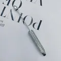 Elegant silver rhinestone stylus pen for DIY beading with sparkling crystal barrel finish. - 1.0mm Bullet Tip / Silver