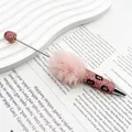 Luxuriöser rosa Strass-Kugelschreiber mit Leopardenmuster und weichem Kunstfell-Detail - Rosa