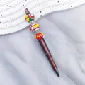Festive Christmas themed beaded ballpoint pen with sparkling rhinestones and glitter barrel - Pearlescent Coffee (Zhishi Culture Christmas Magic Wand) / 1.0mm Bullet Tip