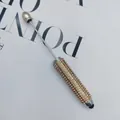 Luxurious rose gold rhinestone stylus pen for touch screens and daily manual writing - 1.0mm Bullet Tip / Gold