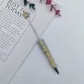 Bolígrafo con diamantes de imitación AB colores macaron y eje plateado. - Punta de Bala de 1,0 mm / Dorado