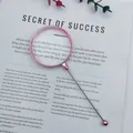 Pink handheld magnifying glass with 3x magnification and DIY beadable metal rod handle - Electroplated Light Pink