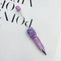Luxurious handmade purple rhinestone pen with butterfly and rose beads decoration - Purple