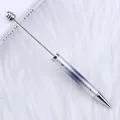Elegante bolígrafo de cuentas DIY con acabado degradado de cielo estrellado plata y azul - 1.0mm / Degradado Azul Oscuro Estrellado