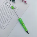 Elegante bolígrafo verde neón con incrustaciones de pedrería brillante y cristal AB - Punta de Bala de 1,0 mm / Verde