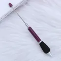 Purple beaded ballpoint pen with soft black sponge grip for DIY crafting - Princess Red