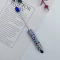 Elegant multi-colored rhinestone DIY beadable touch stylus pen for smartphone and tablet - Dark Blue Style (2-Dark Blue) / 1.0mm Bullet Tip / Dark Blue