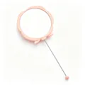 Elegant pink rose-shaped handheld mirror for DIY beading with a long slender metal stem. - 17cm*7.2cm / Light Orange