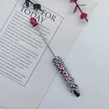 Decorative rhinestone beaded stylus touch pen with magenta floral bud topper design - Rose Red Style (6-Rose Red)