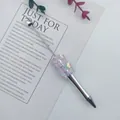 Zilveren gegalvaniseerde balpen met paarse roos en vlinder kralen voor decoratie - 1,0 mm Bullet Tip / Gegalvaniseerd Zilver