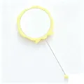 Yellow rose-shaped handheld mirror featuring a DIY beadable long metal handle for travel - 17cm*7.2cm / Light Yellow