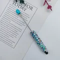 Sparkling DIY colorful beaded stylus pen with rhinestones for touch screen devices - Light Blue Style (50-Light Blue)